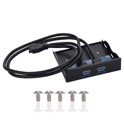USB HUB Front Panel with 2 USB 3.0 Ports, 3.5 Inch Multport USB3.0 Floppy Front Panel Floppy Bay 19 Pin to 2 Interface USB3.0 HUB, DIY Computer Expansion Board, Replacement PC Parts for Desktop