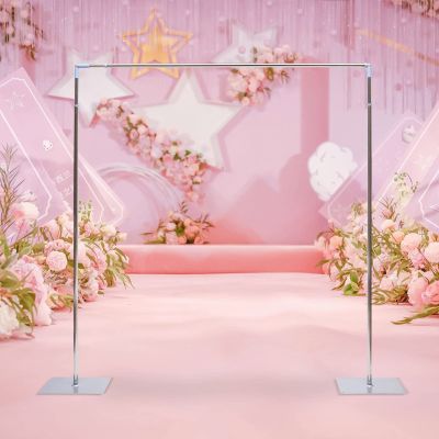 10X10 ft Photo Video Studio Background Stand Backdrop Support System Kit,Photo Background Support Equipment,Heavy Duty Backdrop Stand for Wedding Party Curtain Stainless Pipe Frame with Base Stand