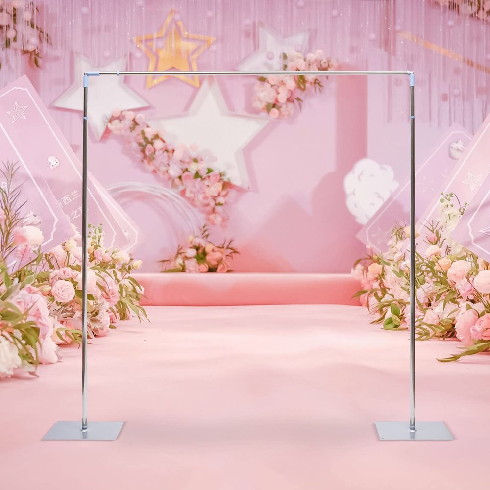 10X10 ft Photo Video Studio Background Stand Backdrop Support System Kit,Photo Background Support Equipment,Heavy Duty Backdrop Stand for Wedding Party Curtain Stainless Pipe Frame with Base Stand