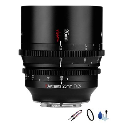 7artisan 25mm T1.05 APS-C Large Aperture Manual Focus Prime Fixed Focus Vision Series Cine Lens Cinematic Video Lens for Panasonic/Sigma/Leica L Mount