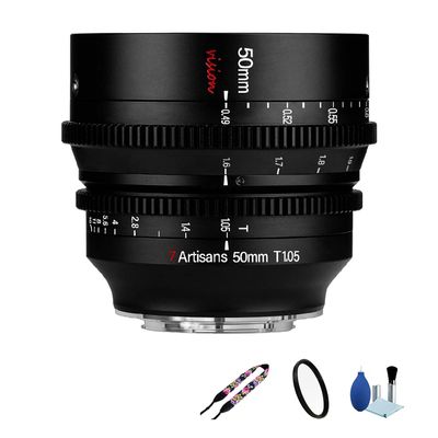 7artisans 50mm T1.05 APS-C Frame Vision Series Cine Lens Manual Focus Large Aperture Cinematic Lens for Canon EOS R RF RED R3 R5 R6 R6II R7 R10 RP
