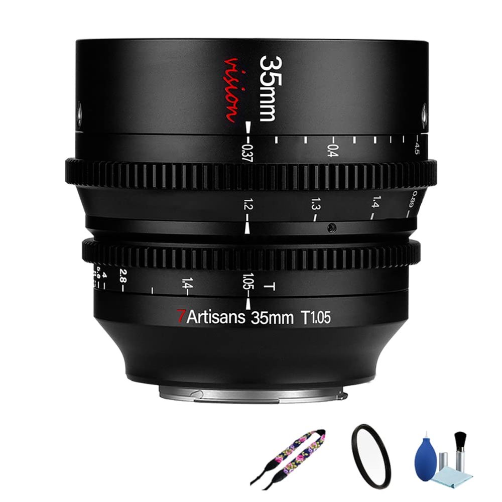 7artisans 35mm T1.05 APS-C Frame Vision Series Cine Lens Manual Focus Large Aperture Cinematic Lens for Canon EOS R RF RED R3 R5 R6 R6II R7 R10 RP