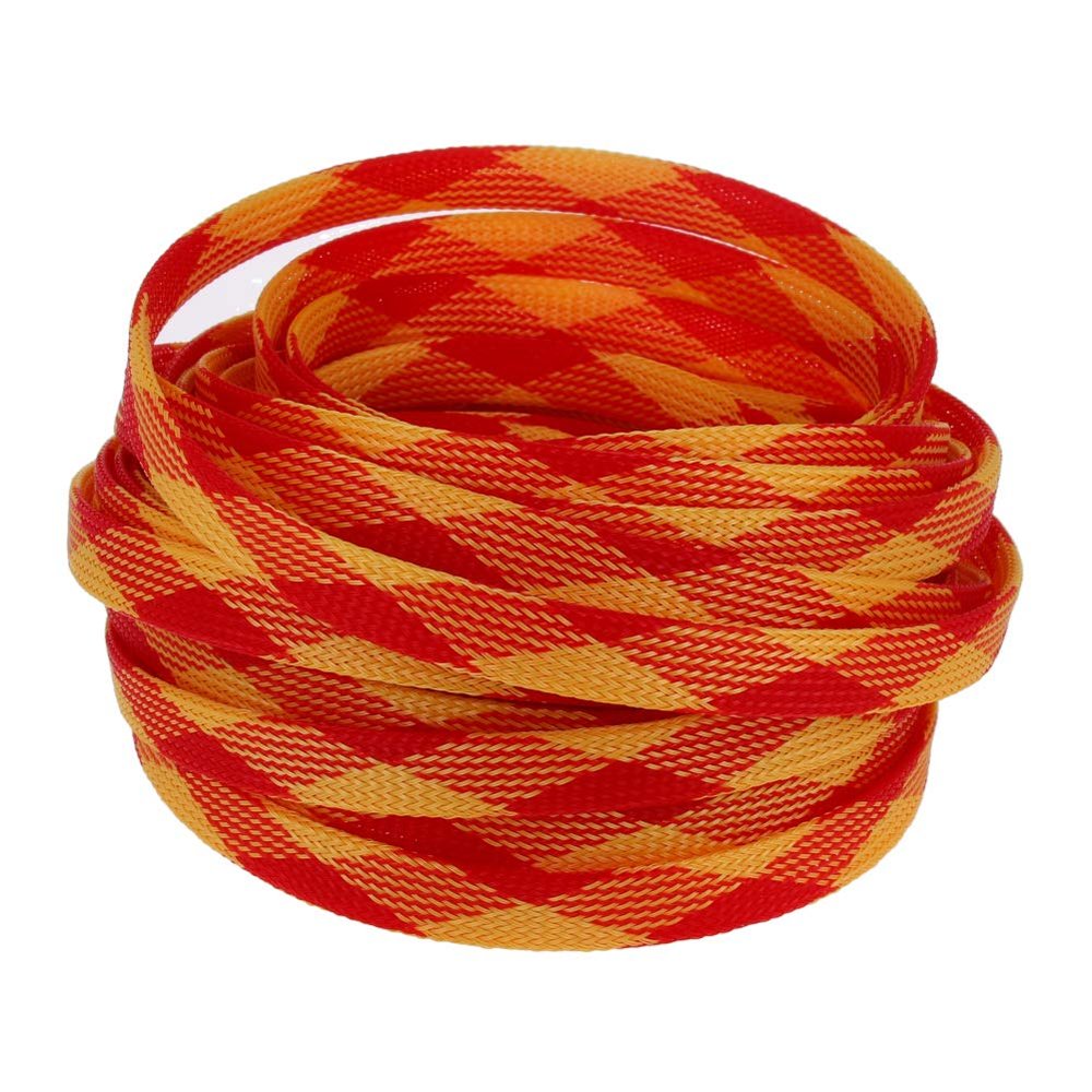 Heyiarbeit 10m/32.8ft PET Expandable Braid Cable Sleeving Flexible Wire Mesh Sleeve Red Yellow 12mm