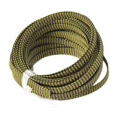 Heyiarbeit 10m/32.8ft PET Expandable Braid Cable Sleeving Flexible Wire Mesh Sleeve Black Gold 10mm