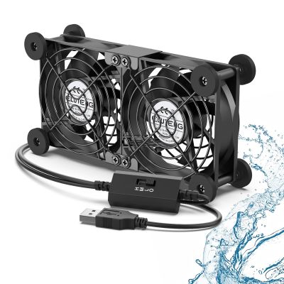 ELUTENG Dual Cooling Fan Whisper Quiet 80mm USB Fan 3 Adjustable High Speed USB Port Heatsink Fans Compatible for PS4, PS5, Router, Laptop, PC, Xbox Cooling Electronics