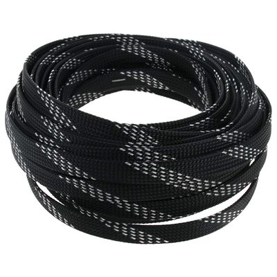Heyiarbeit 10m/32.8ft PET Expandable Braid Cable Sleeving Flexible Wire Mesh Sleeve Black Silver 10mm
