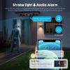 DS-2CD2386G2-ISU/SL 2.8mm HIK 8MP PoE IP Camera, 4K AcuSense Turret Network Camera with Strobe Light and Audible Warning, Built-in Mic and Speaker, Human/Vehicle Detection, Compatible with HIK NVR view 3