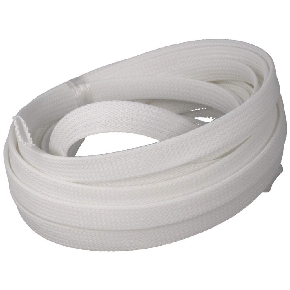 Heyiarbeit 5m/16.4ft PET Expandable Braid Cable Sleeving Flexible Wire Mesh Sleeve White 10mm