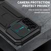 Simicoo Compatible With Samsung S22 Plus Case with Screen Camera Protector, S22 Plus Rugged Military Metal Heavy Duty Waterproof Case With Stand Screen Protector Slide Camera Cover for Outdoor (Black) view 2