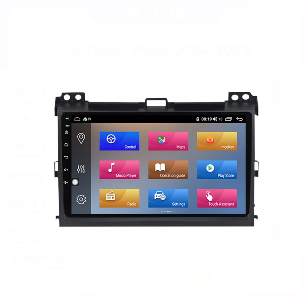 WDXSFR Double Din Car Stereo MP5 Player IPS Touch Screen Car Navigation GPS Radio Android 10.0 Head Unit for Toyota Land Cruiser Prado 120 2004-2009 Support SWC/FM/WiFi/DSP/USB,Quad core,2G+32G