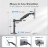 HUANUO Single Monitor Mount, Adjustable Monitor Arm Desk Mount Fits 13-32 inch Screen view 3