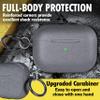 Blaspins AirPods Pro Case, Military Hard Shell, Full-Body Rugged Sand Matte Protective Cover Case Skin Shockproof, Secure Lock Clip with Keychain for AirPod Pro 2019 [Front LED Visible] - Sand Stone view 2