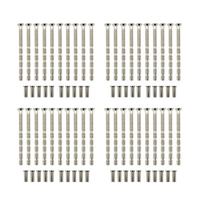 40 Sets M4 *60MM Bolt Connecting Screws and Sleeve Male to Female for Door Handle Knobs Escutcheons and Others