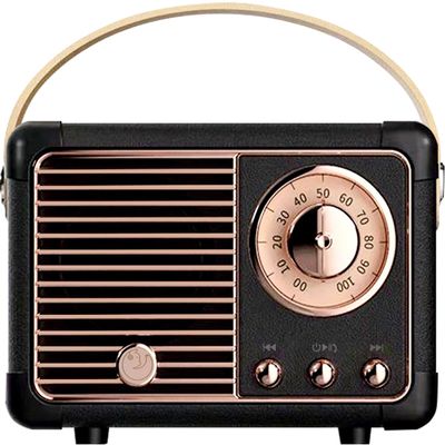 SpringFlora Retro Bluetooth Speaker, Vintage Decor, Small Portable Wireless Speaker,Hands-Free Call,400mA Battery,TF Card,Aux Line, for iOS Android Smartphone Home Office Gift Ideas Black