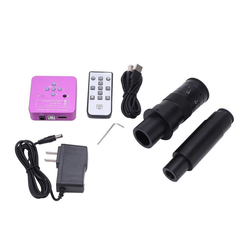Microscope Camera,Microscope Camera 60FPS 51MP 300X Lens Aluminium Alloy Wide Application USB Microscope AC100240V for PCB Welding(US Plug)