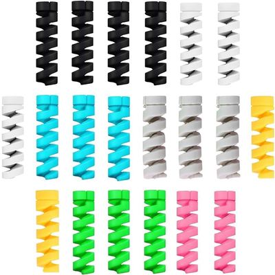 Success Stationery 20 Pieces Highly Flexible Silicone Cable Protectors, Charger Cable Protector, Charger Protector, Wire Protector, Cable Protector, Charging Cable Protector