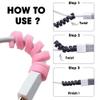 Success Stationery 20 Pieces Highly Flexible Silicone Cable Protectors, Charger Cable Protector, Charger Protector, Wire Protector, Cable Protector, Charging Cable Protector view 3