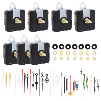 DOITOOL 7sets High Torque Quartz Clock Movement Kit Clock Mechanism Replacement Different Hands for Repairing and Customizing