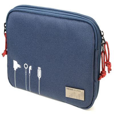 TROIKA Business Tech Pouch 2 Cable Bag for Electronic Accessories Polyester in Blue Dimensions: 23.5 cm x 17 cm x 3.5 cm BGO44/DB, blue, 23,5cm, Modern
