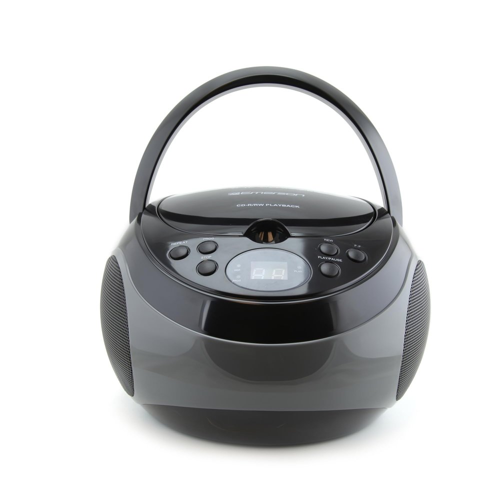 Emerson EPB-3000 Portable CD Player with AM/FM Radio, Programmable Memory, Dual Stereo Speakers, 3.5mm AUX Input, and Two-Way Power for Home or On-The-Go Entertainment  Ideal for Music Lovers