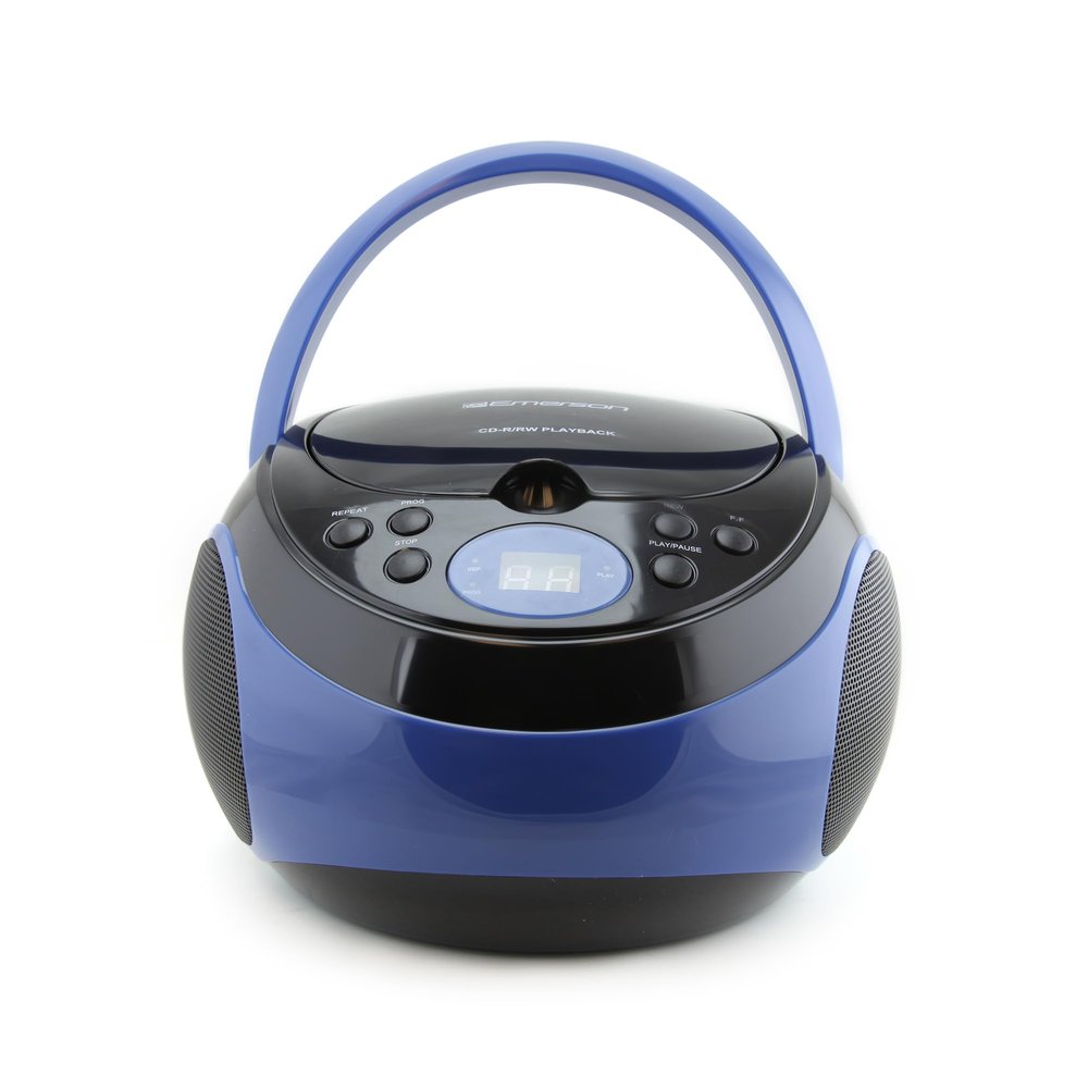 Emerson EPB-3000 Portable CD Player with AM/FM Radio, Programmable Memory, Dual Stereo Speakers, 3.5mm AUX Input, and Two-Way Power for Home or On-The-Go Entertainment Ideal for Music Lovers