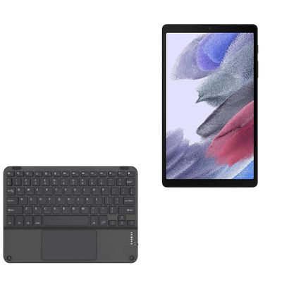 BoxWave Keyboard Compatible With Samsung Galaxy Tab A7 Lite - SlimKeys Bluetooth Keyboard with Trackpad, Portable Slim TouchPad - Jet Black
