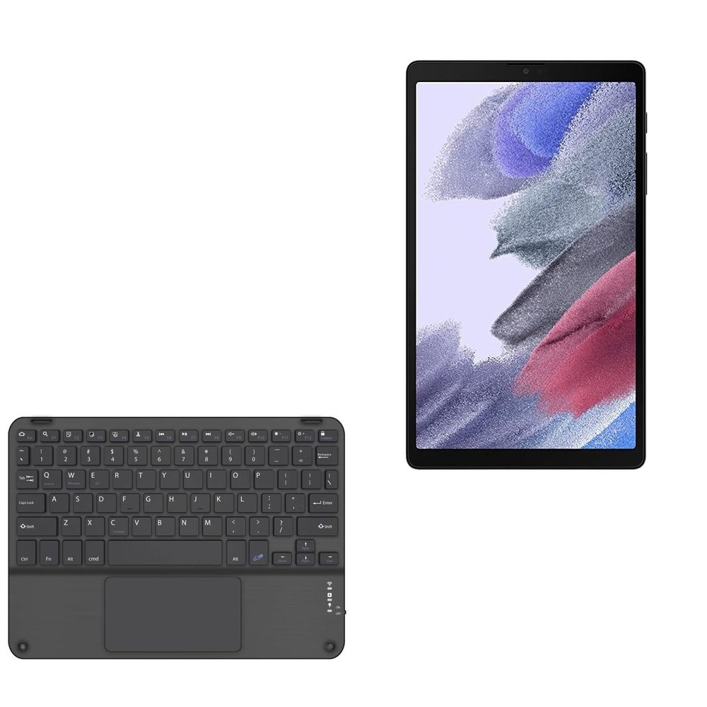 BoxWave Keyboard Compatible With Samsung Galaxy Tab A7 Lite - SlimKeys Bluetooth Keyboard with Trackpad, Portable Slim TouchPad - Jet Black
