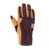 Carhartt Women's Duck Synthentic Leather Open Cuff Glove, Blackberry, Large view 1