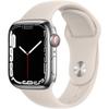 Apple Watch Series 7 (GPS + Cellular, 41MM) Silver Stainless Steel Case with Starlight Sport Band (Renewed) view 1