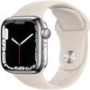 Apple Watch Series 7 (GPS + Cellular, 41MM) Silver Stainless Steel Case with Starlight Sport Band (Renewed) view 2