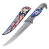 ASR Outdoor 13 inch Decorative American USA Flag Eagle Etched Collectors Hunting Knife, Ornamental Scabbard and Handle view 1