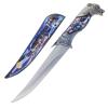 ASR Outdoor 13 inch Decorative Native Howling Wolf Etched Collectors Hunting Knife, Ornamental Scabbard and Handle view 1