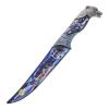 ASR Outdoor 13 inch Decorative Native Howling Wolf Etched Collectors Hunting Knife, Ornamental Scabbard and Handle view 2
