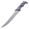 ASR Outdoor 13 inch Decorative Native Howling Wolf Etched Collectors Hunting Knife, Ornamental Scabbard and Handle view 3