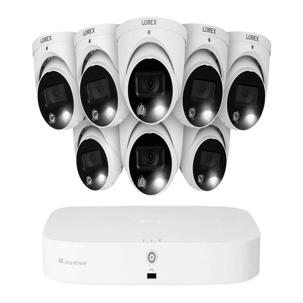 8-channel Fusion NVR System with Smart Deterrence and Mask Detection Security Cameras 8