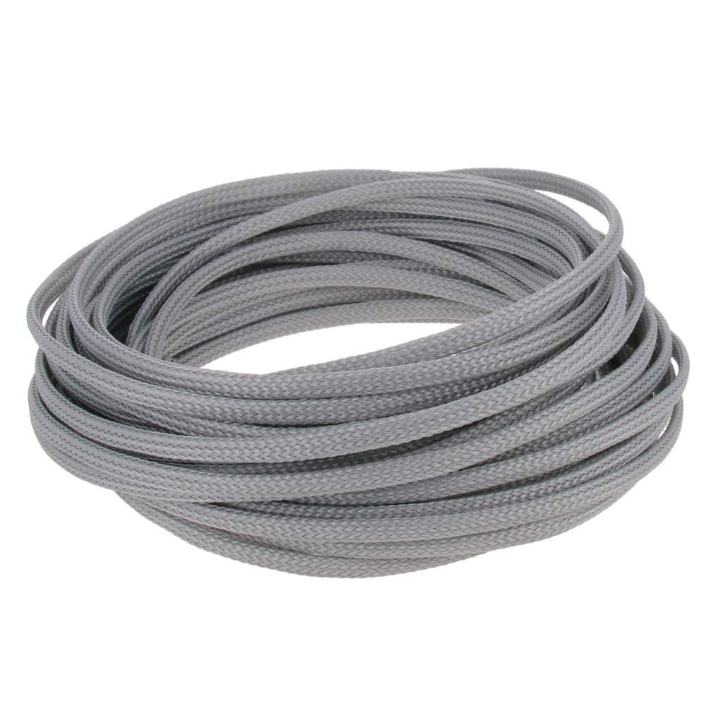 Jutagoss 10m/32.8ft PET Expandable Braid Cable Sleeving, Flexible Wire Mesh Sleeve Grey