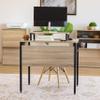 IRIS USA Computer Desk, 32" L x 22" W Slim Rustic Industrial Table with Monitor Stand, Matte Black Steel Frame, Heavy Duty Wooden Tabletop, Home Office Laptop Stand for Small Space view 4