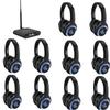 Retekess TA003 Silent Disco Headphone System, Silent Disco Party Headphones,3 Channels,LED Light,Wireless Stereo Headphones Bundle for Kids Party, Home Movies (10 Pack) view 1