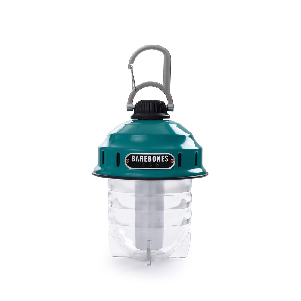 Barebones Beacon Hanging Light  Teal, Rechargeable LED Camping Lantern with Adjustable Brightness  Weatherproof Vintage-Style Hanging Lantern for Outdoor Adventures and Year-Round Use