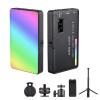 Andoer W140 RGB LED Video Light Kit Pocket Video Conference Lighting CRI95+ 2500K-9000K Dimmable 20 Lighting Effects with Desktop Tripod Ballhead Phone Holder Computer Clip Cold Shoe Adapter view 1