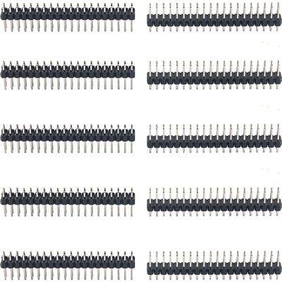 10pcs Break-Away 0.1" 2x20 Pin 40Pin Strip Dual Male Headers for Raspberry Pi Zero GPIO (Long 11mm / 0.43")