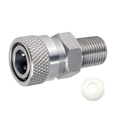 HMKUGO 1/8 BSPP Male to 8MM Female Quick-Disconnect Connector Adapter, Stainless Steel, PCP Paintball Charging Fittings with Sealing O-Ring