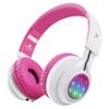 Riwbox 2 Packs WT-7S Kids Headphones Wireless, Foldable Stereo Bluetooth Headset with Mic Compatible with PC/Laptop/Tablet/iPad Pink&White view 2