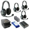 Eartec UL4D Ultralite Full Duplex Wireless Headset Communication for 4 Users - 4 Dual Ear Headsets with SolidSignal Cleaning Wipes Bundle view 1