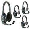 Eartec UL431 Ultralite Full Duplex Wireless Headset Communication for 4 Users - 3 Single Ear and 1 Dual Ear Headsets with SolidSignal Cleaning Wipes Bundle view 2