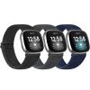 Huamanlou 3 Pack Elastic Nylon Watch Bands Compatible with Fitbit Versa 4/Versa 3/Sense 2/Sense, Soft Adjustable Breathable Fabric Stretchy Replacement Wristbands for Women and Men view 1