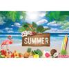 10x8ft Summer Flamingo Party Backdrop Tropical Fruits Flowers Sea Beach Red Flamingo Photography Background Palm Leaves Birthday Party Supplies Baby Shower Decorations Photo Booth Banner Props view 4