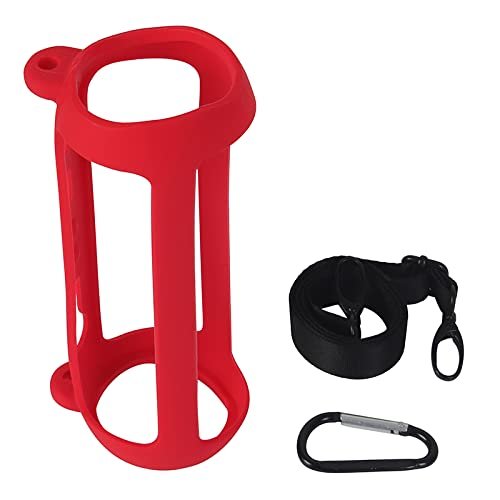 Case for JBL flip 6,JOYSOG Silicone Carrying Case Protect Pouch Sleeve Protector Cover Travel Bag with Shoulder Strap for JBL FLIP 6 Bluetooth Speaker (Red)