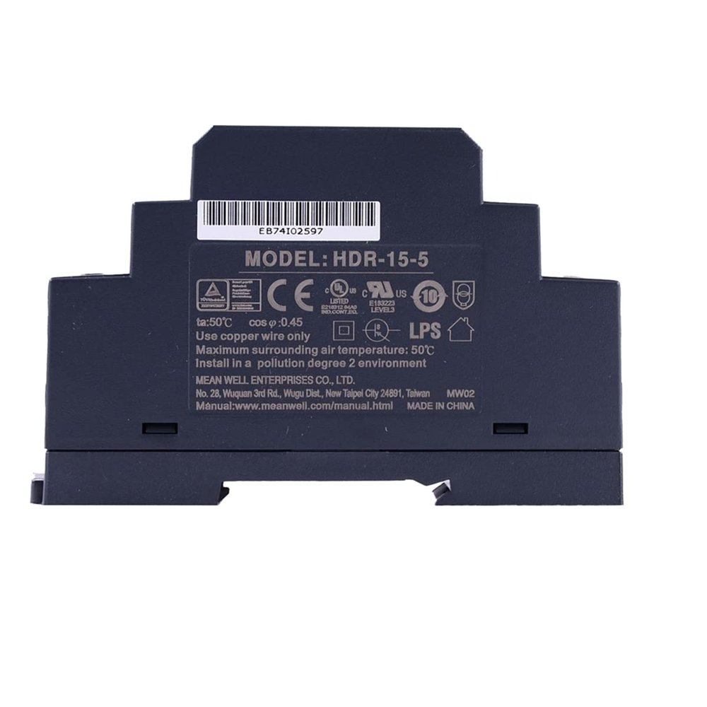 (12PACK) HDR Switch Mode DIN Rail Power Supply 120 ? 370 V Dc, 85 ? 264 V Ac Input HDR-15 Series 15W (HDR-15-5)