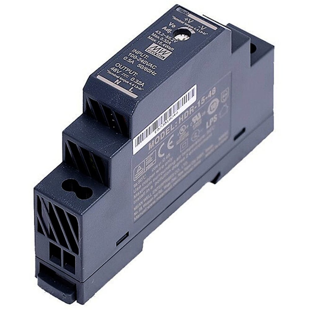 (12PACK) HDR Switch Mode DIN Rail Power Supply 120 ? 370 V Dc, 85 ? 264 V Ac Input HDR-15 Series 15W (HDR-15-48)